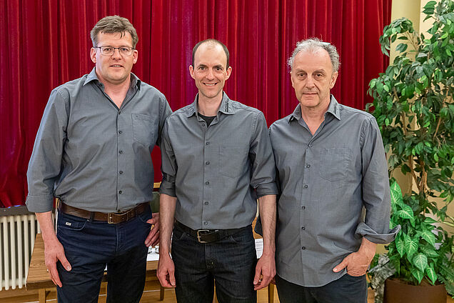 Die ausgetretenen Vorstandsmitglieder, Thomas Achermann, Patrick Burkhard und Benno Staubli